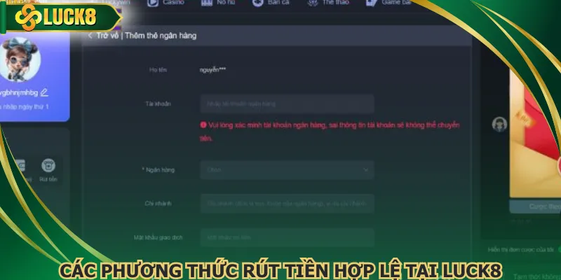 Các phương thức giao dịch hợp lệ từ nhà cái Luck8 