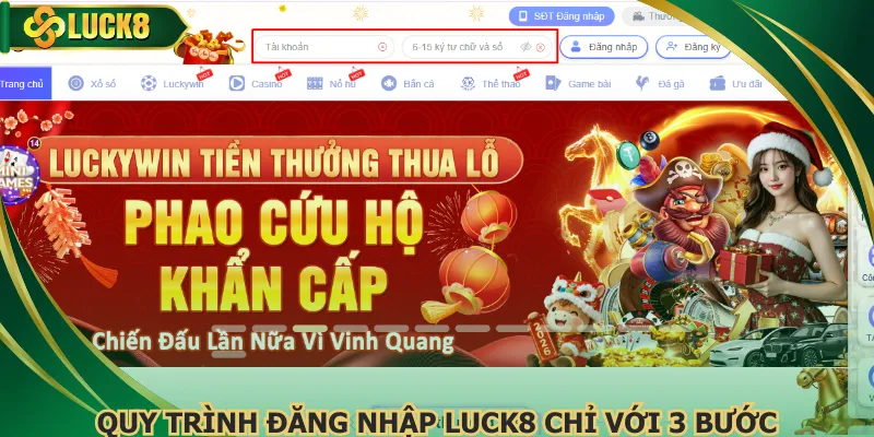 Quy trình đăng nhập Luck8 chỉ với 3 bước 